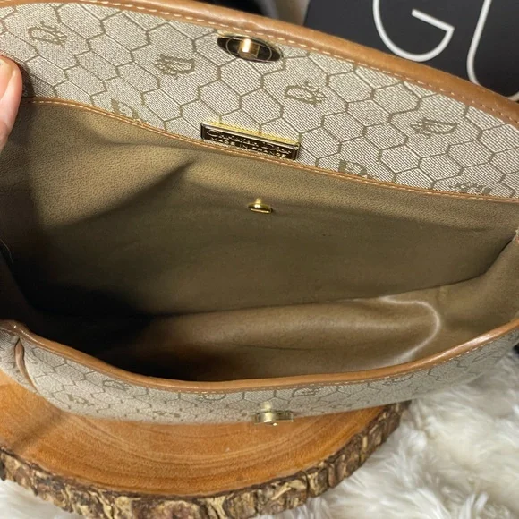 Christian Dior Vintage Honeycomb with Tan Leather Crossbody - Picture 8 of 8